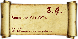Bombicz Girót névjegykártya